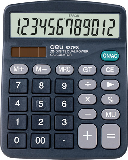 得力计算器经济型太阳能双电源计算机837ES 热卖款 送电池