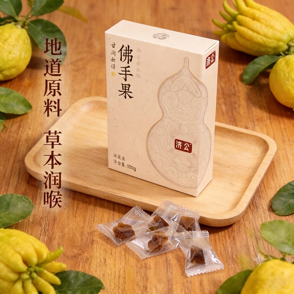 济公佛手果老香橼0脂健康零食  广东潮汕三宝老香黄100g*1盒
