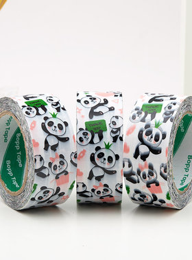 熊猫卡通封箱胶带BOPP包装胶带大熊猫图案打包胶带