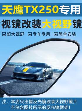 天鹰TX250 TX150原厂后视镜改装大视野凸面镜片超广角倒车反光镜