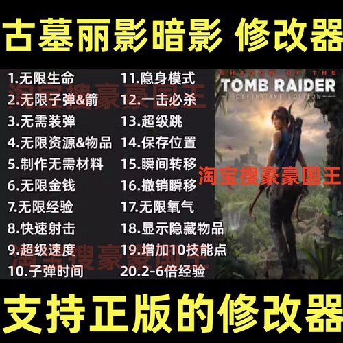 Steam古墓丽影暗影超级修改器