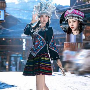 苗寨舞蹈演服饰少数民族成人刺表绣出舞台 贵苗族女州服装 正品 新款