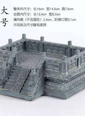 正品中式古典筑型工艺模品微景观装饰建品摆办公室件桌面收纳盒名