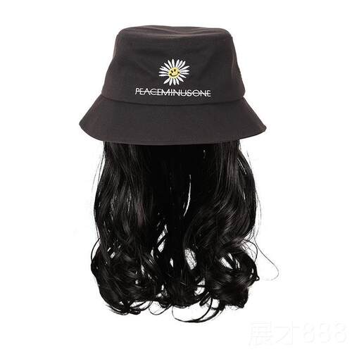 正品儿童发帽拍时尚韩女童渔假夫帽网版红小雏菊可拆卸卷发旅游照