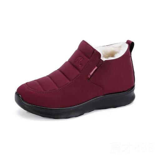正品京老北京布鞋冬中老水年女纯羊毛保晨暖女防皮毛一体妈妈大码