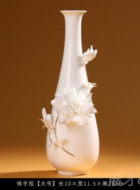 正品非遗感手工新中式陶瓷人花瓶轻奢高级美客厅博古架插花摆饰件