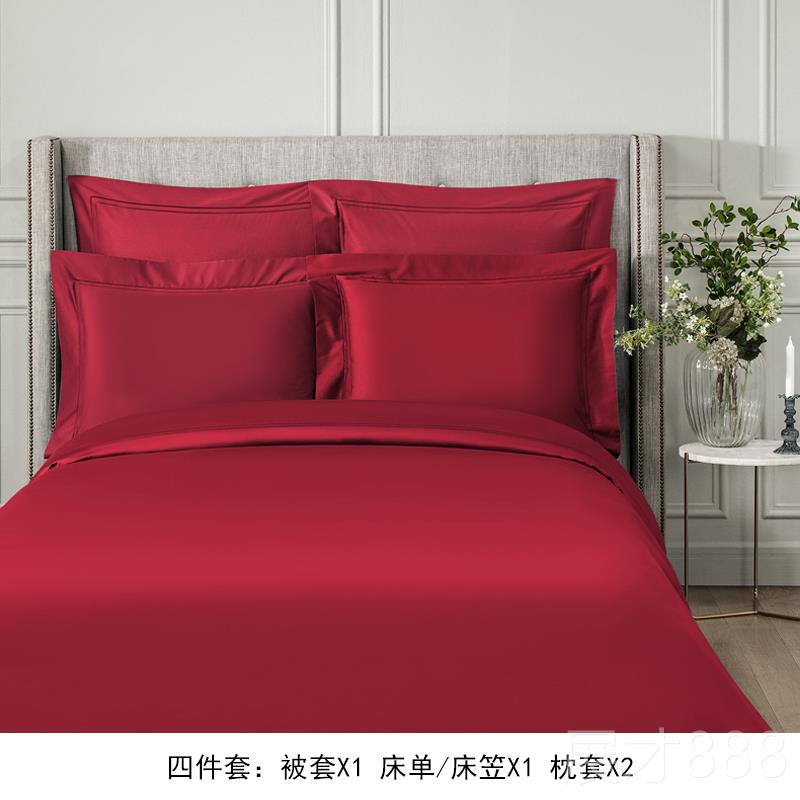 正品120支美国匹马棉件四欧套式纯色全棉寝具 可定制寝床笠款轻奢图片