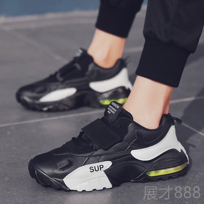 正品大童男生春秋魔术贴无鞋带青少年步运动鞋鞋初中学生气垫跑男