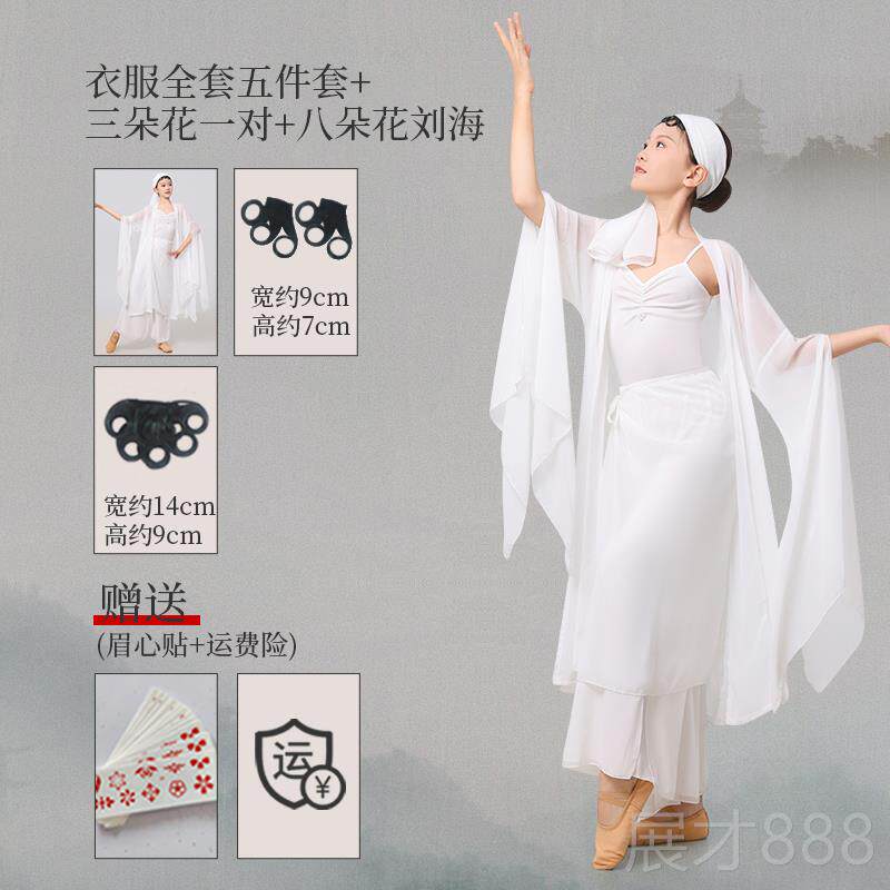 正品青蛇服装儿童飘逸舞纱衣蹈服女童娘幼儿园小白子群舞古典演青