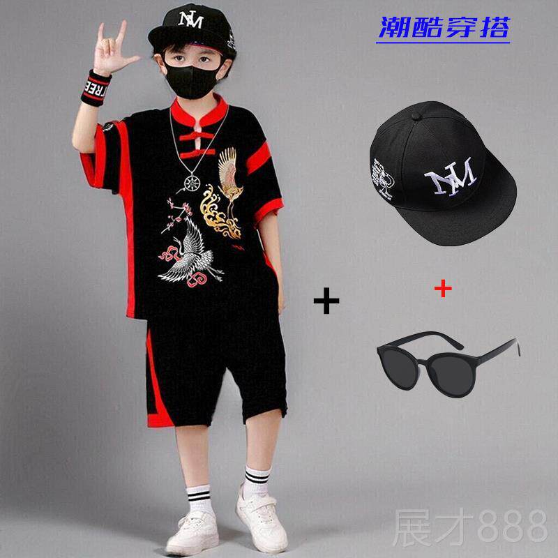 正品中国风童男童古装夏装唐汉服装六儿演出服装走一秀民族舞蹈表