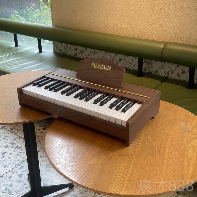 正品曼伦电子琴儿童37键钢琴小学钢琴启蒙初具学者初家用木质玩乐