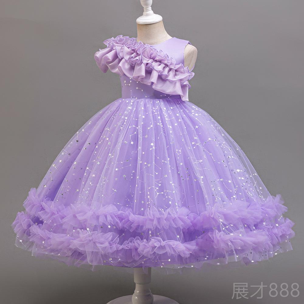 正品夏儿童礼公主裙中小蕾丝婚一纱周岁蓬蓬裙纯棉童网纱服连衣裙