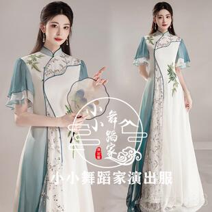 正品新古款筝演出服成人国风舞台表演民乐独学生艺考中式奏礼服女