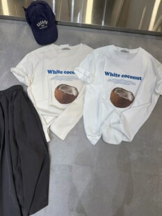 甜美花朵韩系休闲圆领短袖 轻薄透气卡通印花显瘦显白t恤 2026夏季