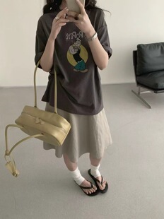 大力水手大版短袖t恤女2026夏新款宽松显瘦卡通印花设计感上衣