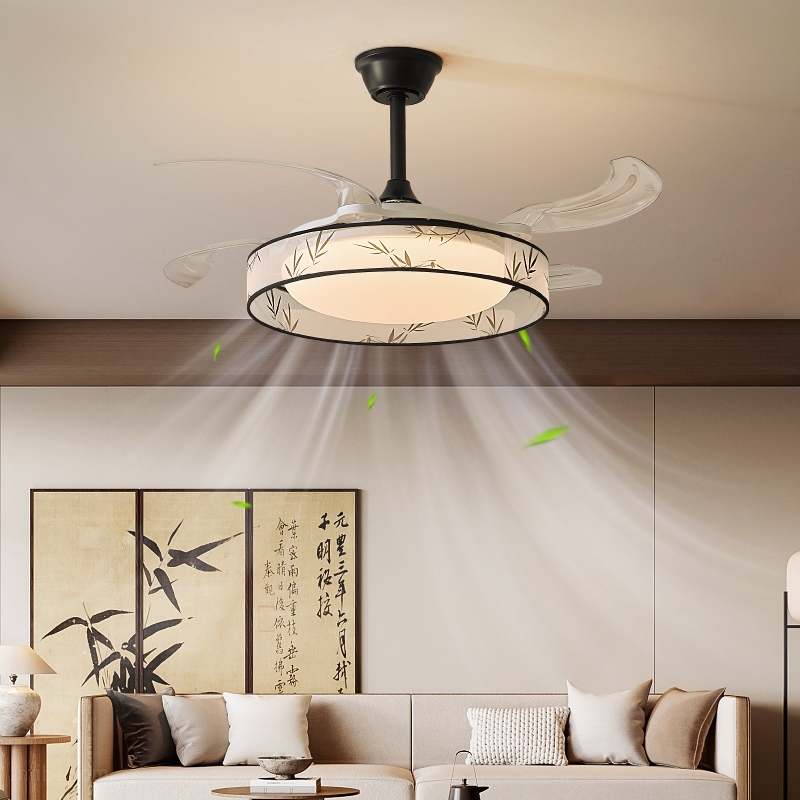 宋代美学餐厅风扇吊灯家用一体隐