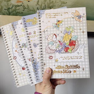 德派A5线圈本卡通小兔横线本学生课堂笔记本高颜值软抄作业本