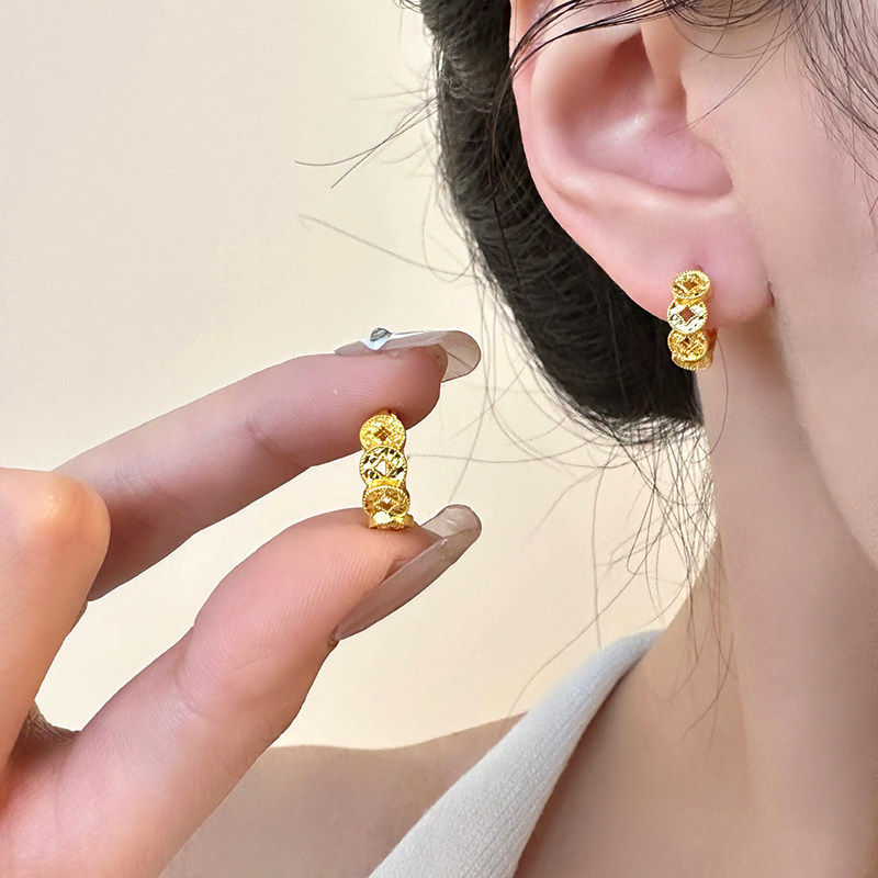 新中式国风碎碎冰五帝钱耳扣女款小众高级感2025新款爆款耳环耳饰,饰品/流行首饰/时尚饰品新,耳环,淘宝优惠券,粉丝福利购,淘宝优惠卷