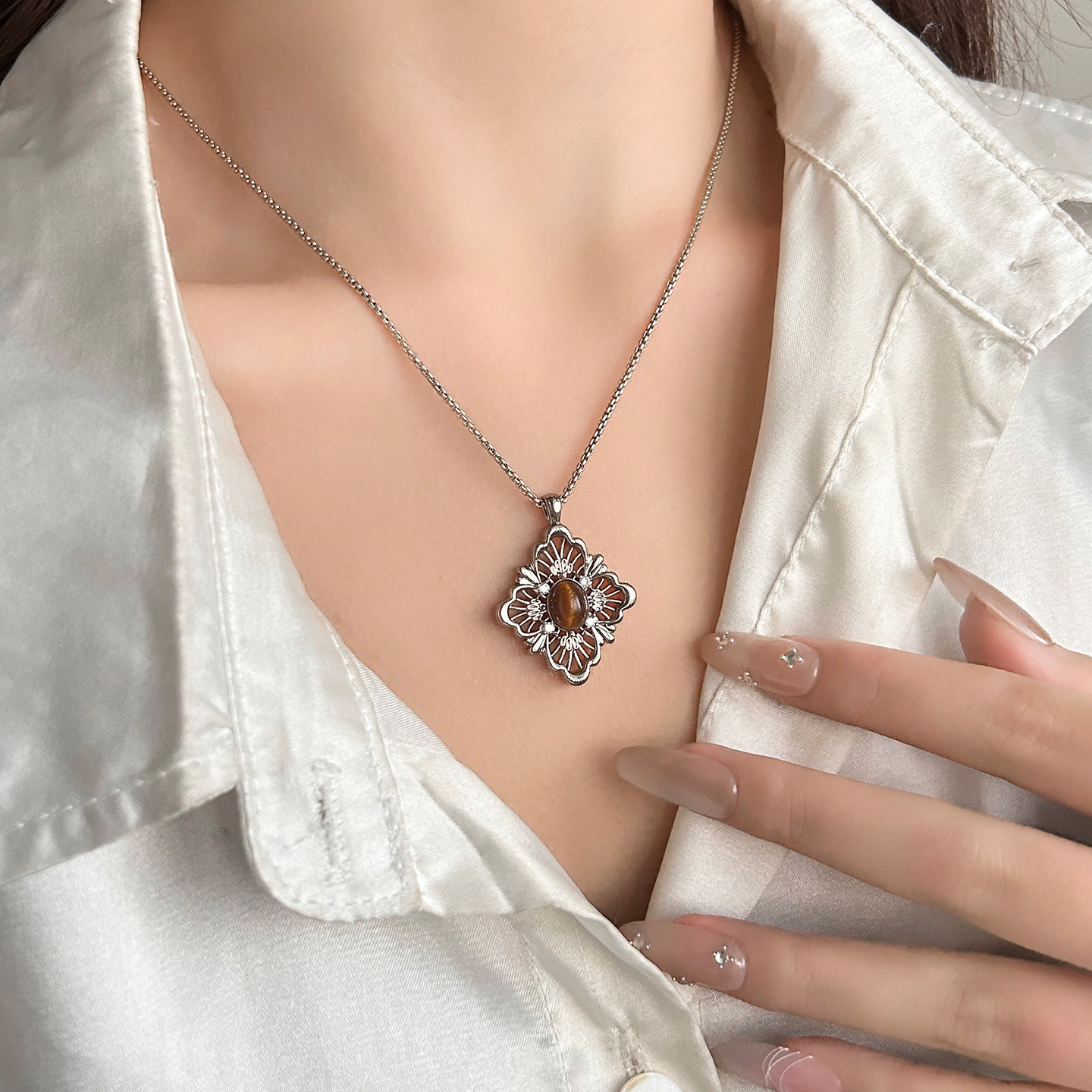 复古吟絮项链长款高级感轻奢小众大气高档秋冬毛衣链女耳钉配饰,饰品/流行首饰/时尚饰品新,项链,淘宝优惠券,粉丝福利购,淘宝优惠卷