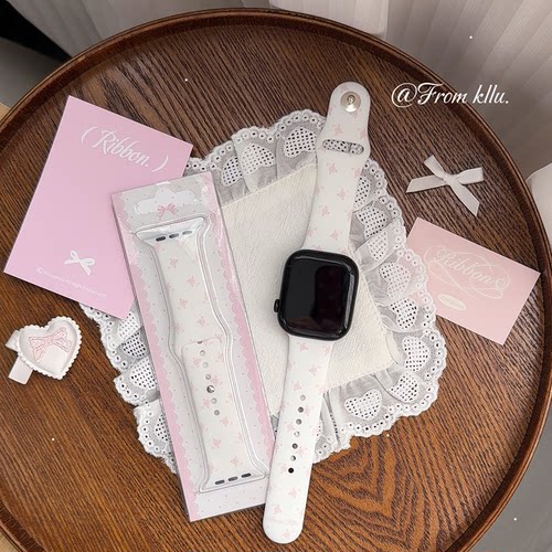 可露露原创小碎花iwatch手表带applewatch可爱甜美少女适用s10