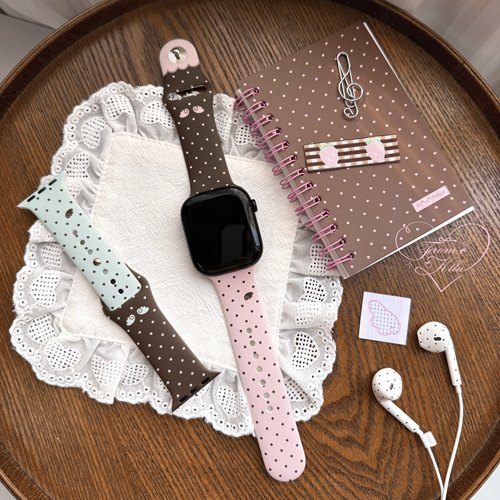 可露露原创波点翅膀iwatch手表带applewatch可爱甜美少女适用s10
