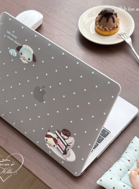 可露露原创macbook保护壳薄巧小动物pc苹果电脑保护壳防磕碰防刮适用于Neo13寸air pro14少女心磨砂波点