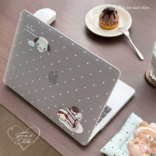 可露露原创macbook保护壳薄巧小动物pc苹果电脑保护壳防磕碰防刮适用于Neo13寸air pro14少女心磨砂波点