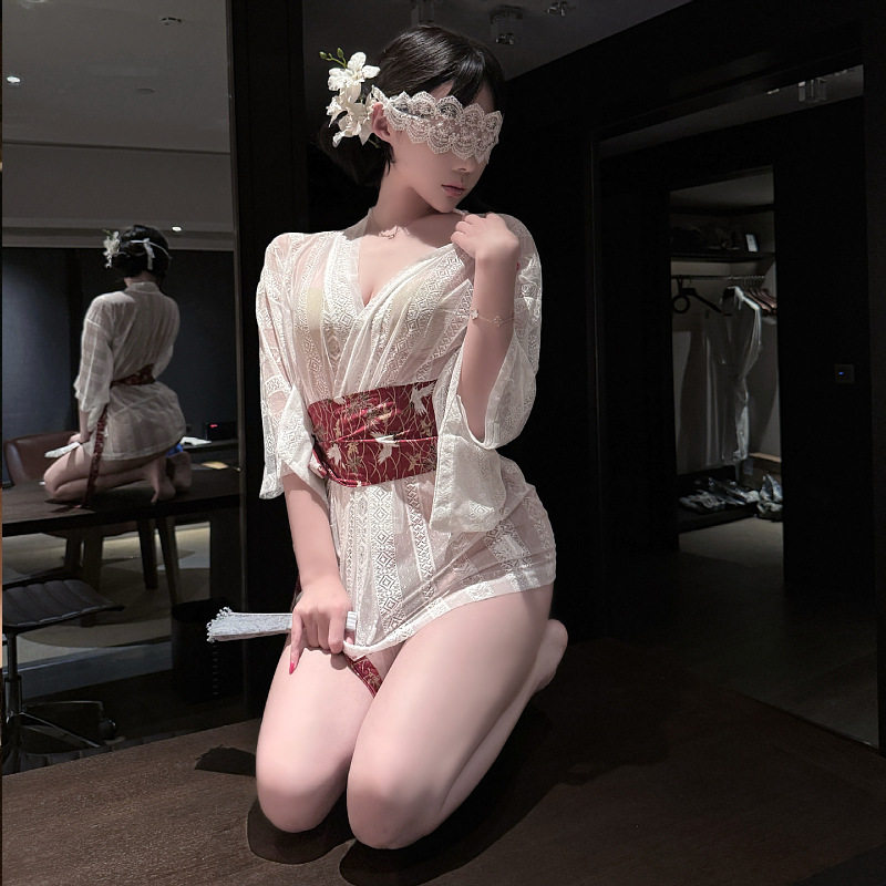 日系性感御姐半透复古和服夜场纯欲酒吧cosplay浴睡裙汉服套装女