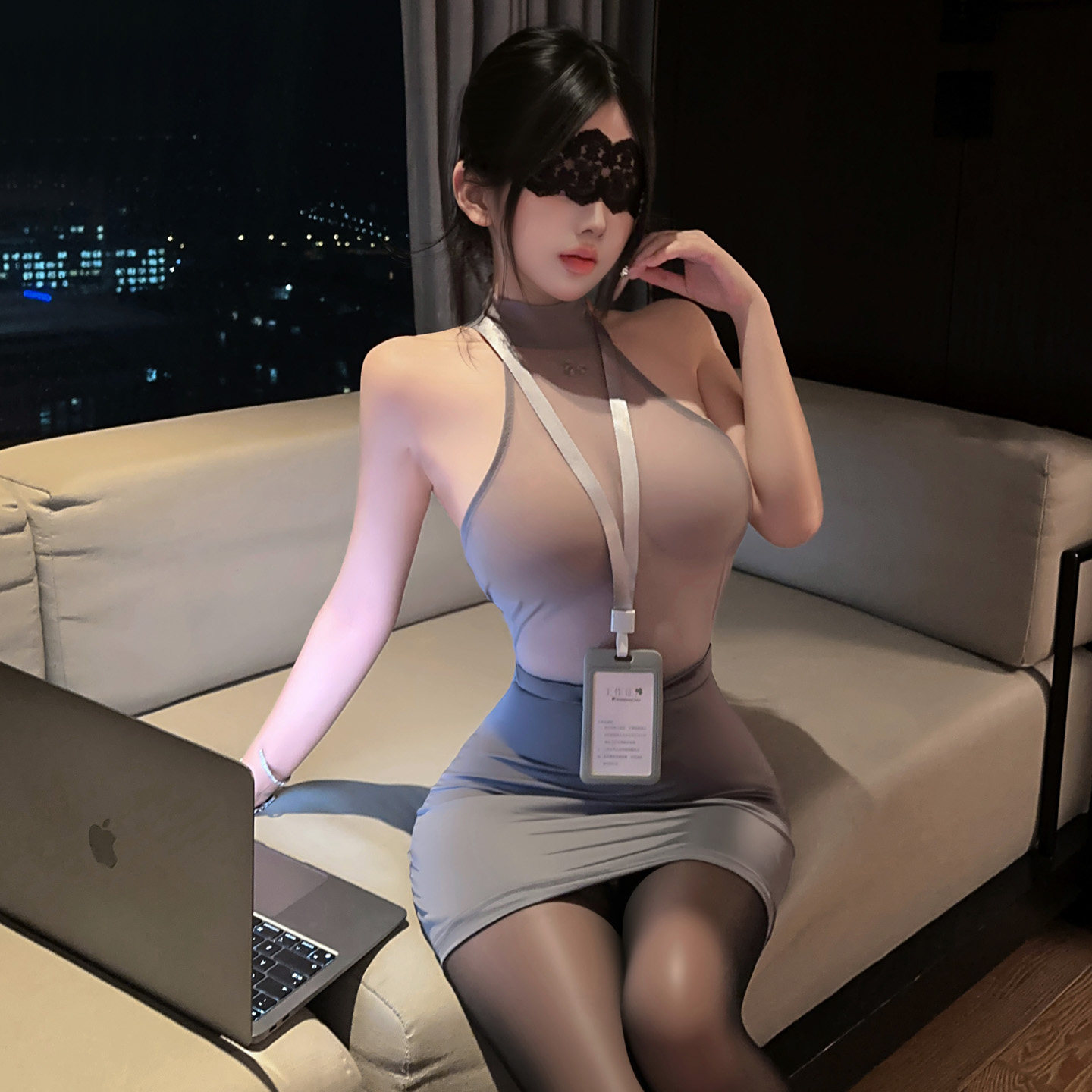 微胖纯欲御姐OL秘书装cosplay办公室教师装气质紧身包臀短裙套装