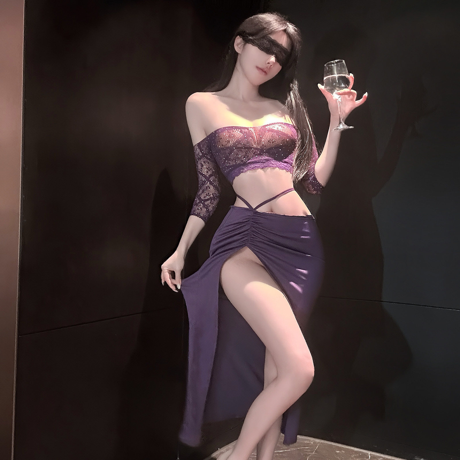 女情性趣内衣高级感诱惑趣情内衣细闪抹胸分体情调趣内衣情qu内衣