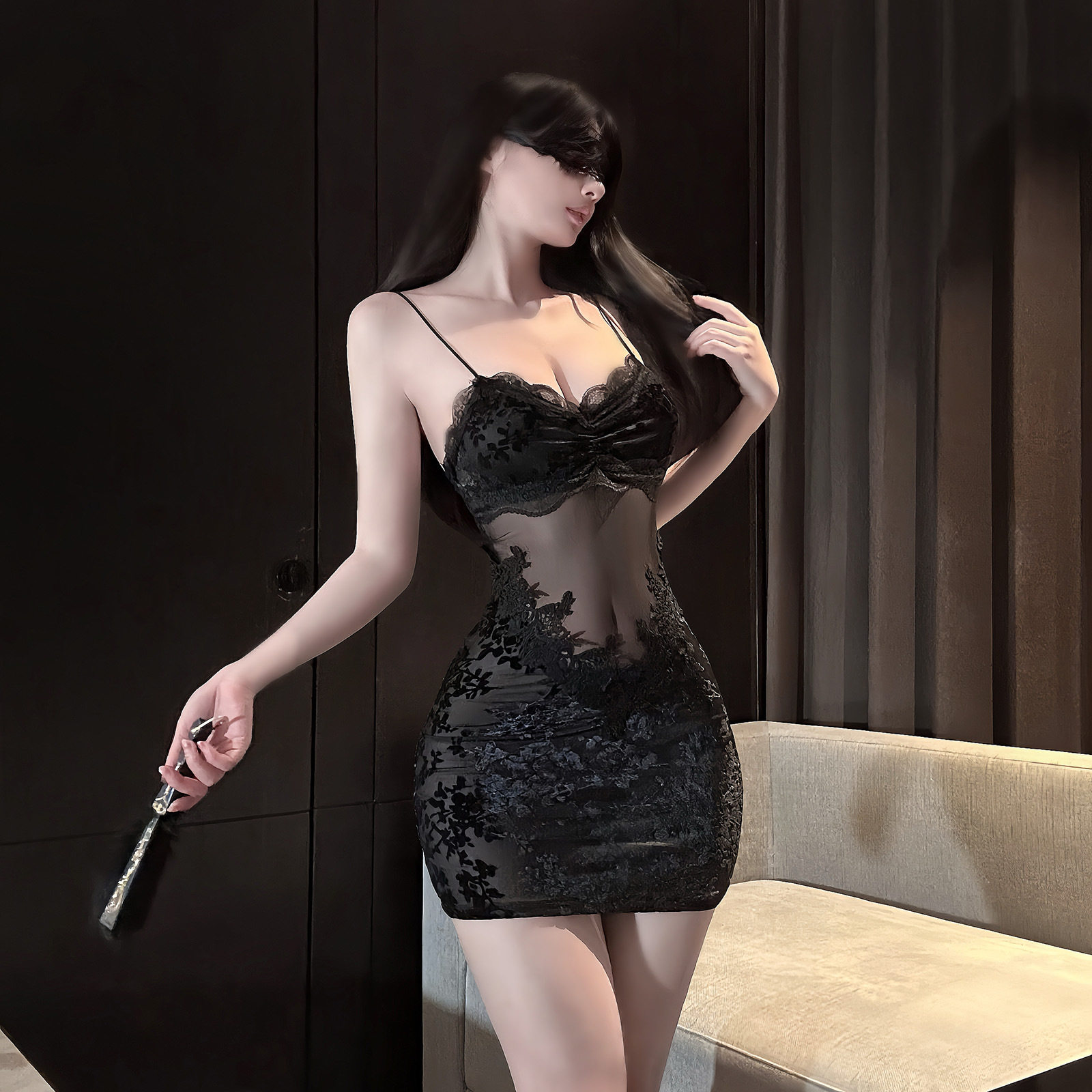 2026新款情趣味内衣含胸垫纯欲可外穿吊带睡裙包臀私房大码家居服