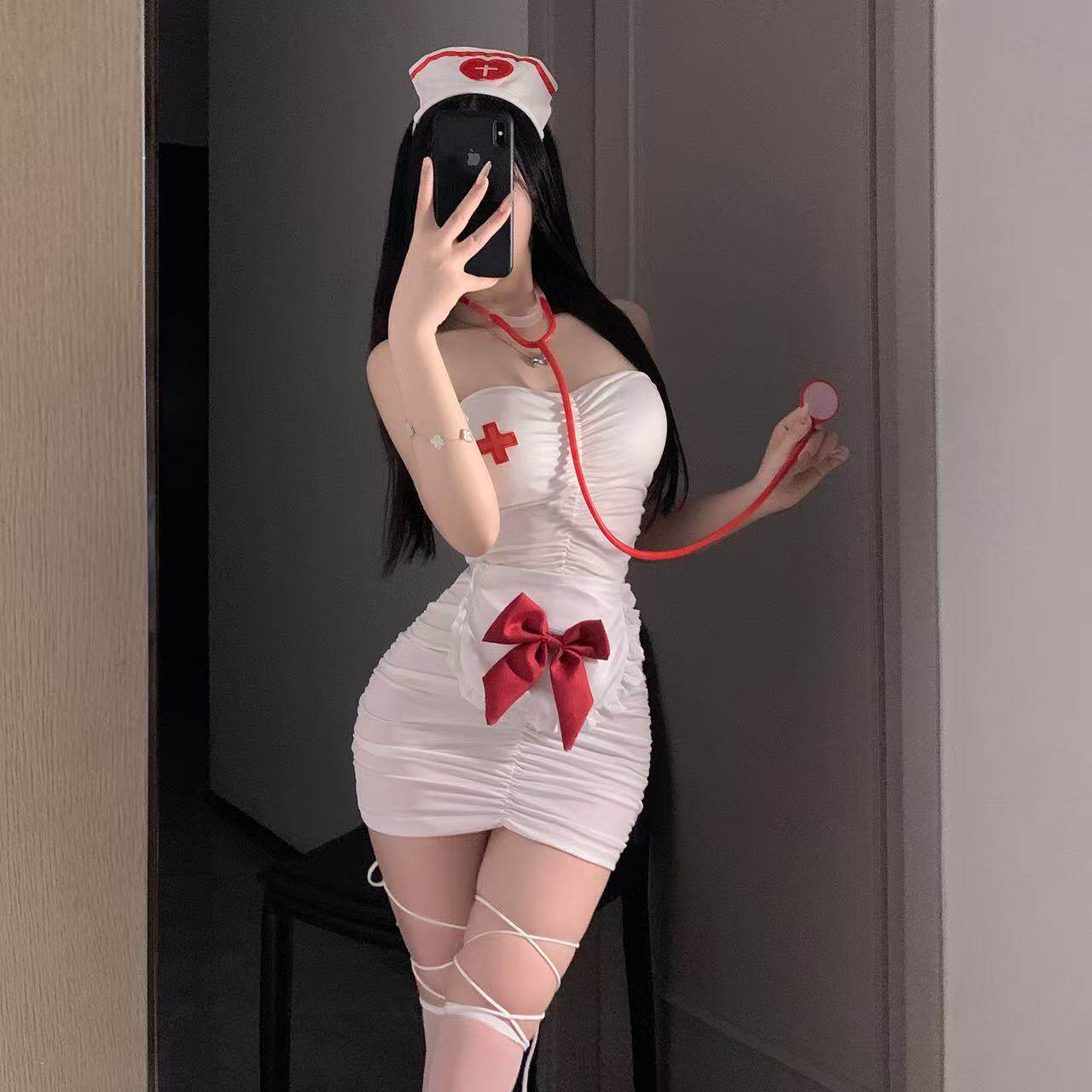 情趣味内衣角色扮演性感包臀裙护士制服带胸垫睡衣诱惑纯欲套装qq