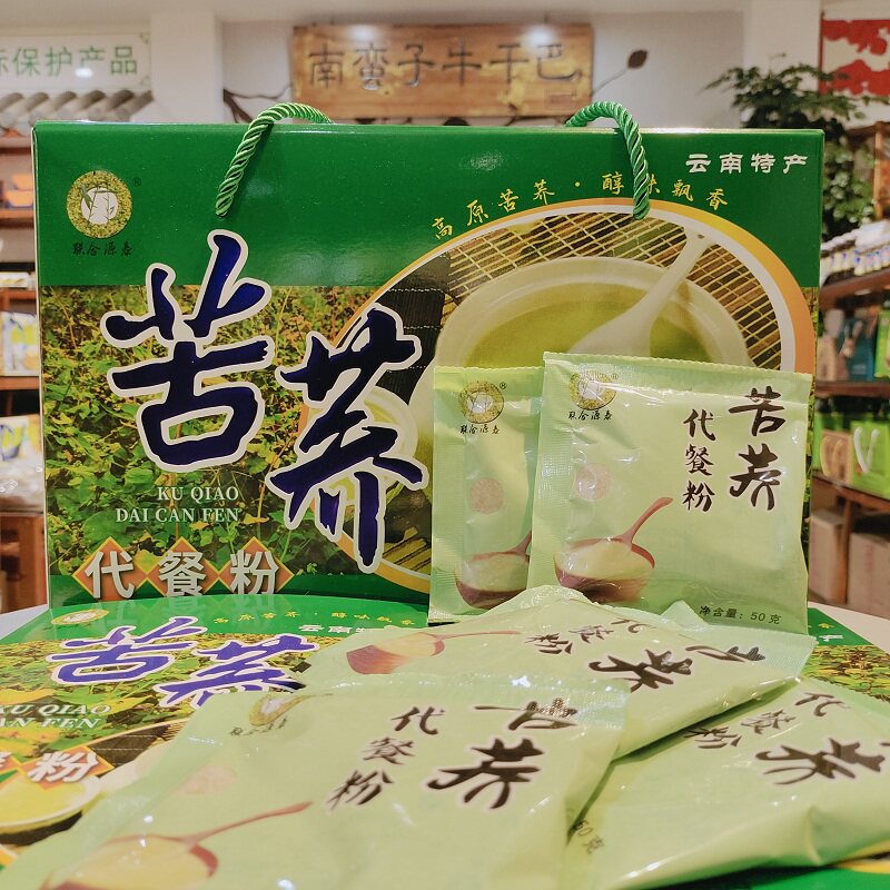 寻甸联合源泰苦荞代餐粉300gX6礼盒装云南原产地营养速食冲泡炒面