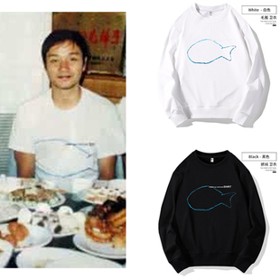 张国荣哥哥北京护国寺同款烫金反光高还原春秋冬毛圈圆领休闲卫衣