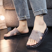 水晶镂空调居家用浴室冲凉拖鞋 爸爸外出海边凉拖果冻透气 男夏时尚