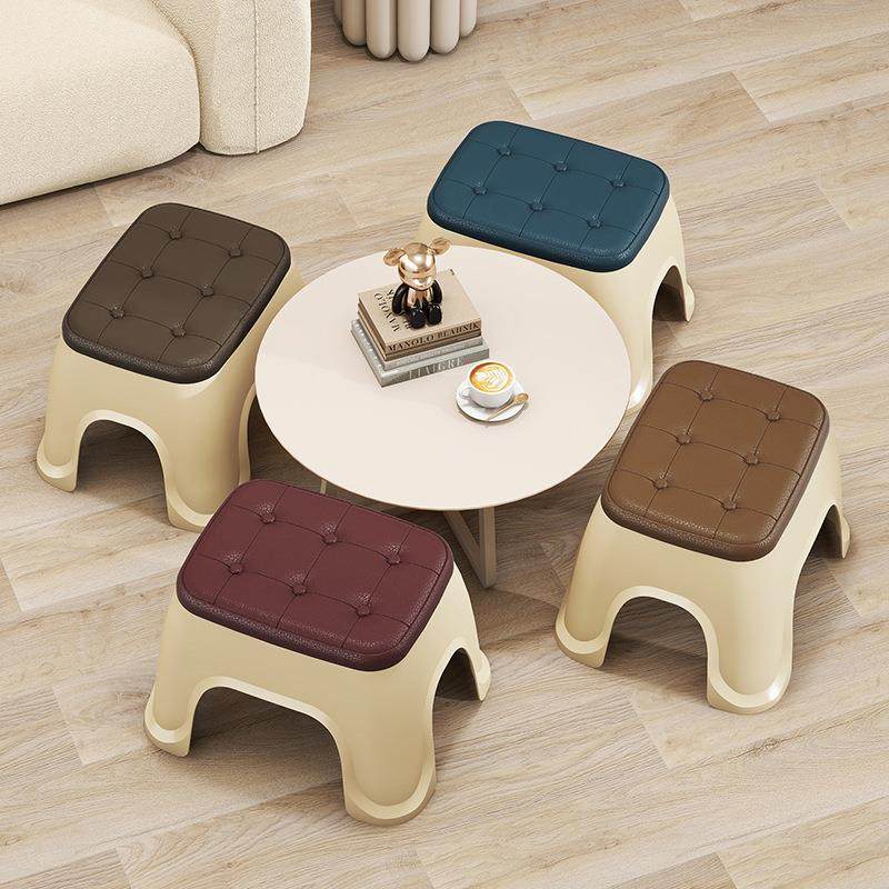 皮纹小凳子家用小板凳矮可叠放垫脚凳客厅茶几凳玄关门口换鞋凳