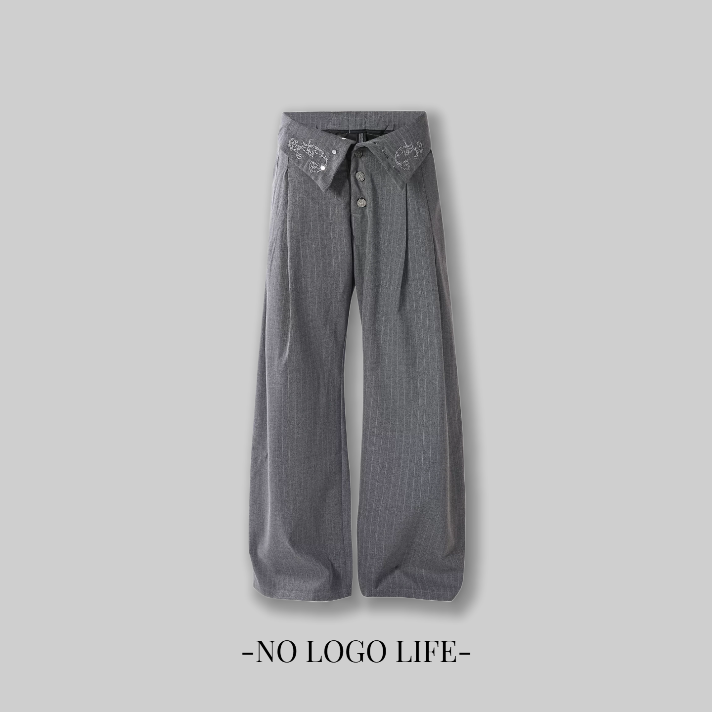 NOLOGO禅宗打褶刺绣剑道西裤