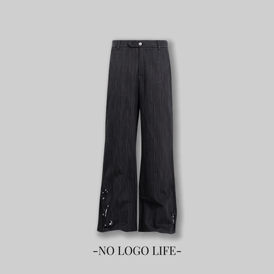 NOLOGO鸢尾花镂空花微喇西裤