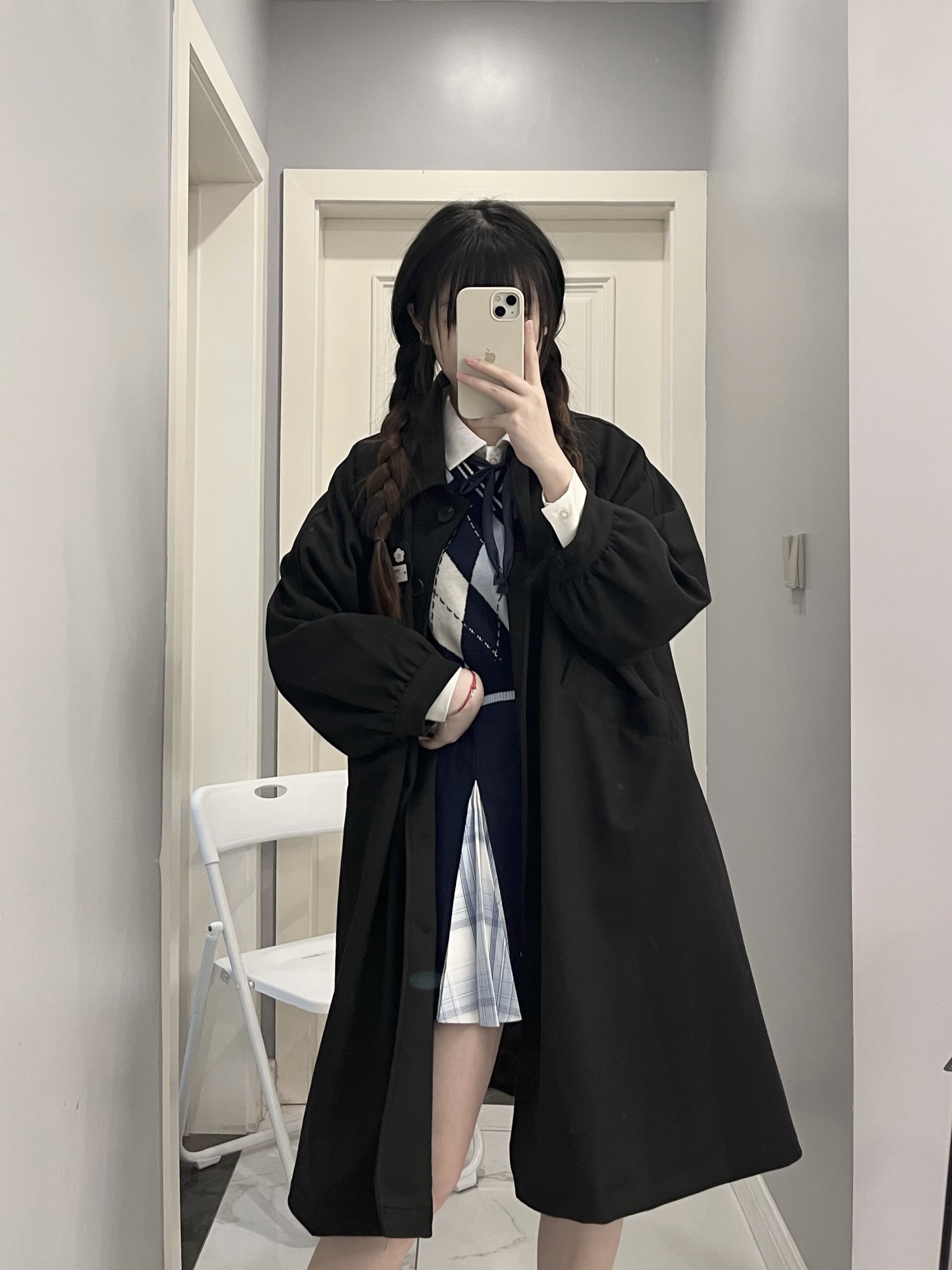 自制工装风学生日系连衣