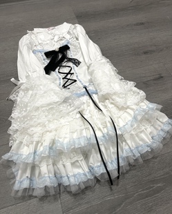 doll原创洋装Lolita公主雷姆自设吊带蝴蝶结cos爱丽丝姬袖衬衫