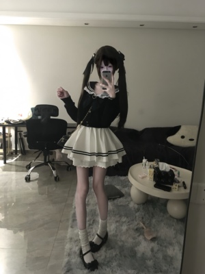 告白诗 自制海军领水手蕾丝天使软萌宅系熊猫妹lo学院风连衣裙op