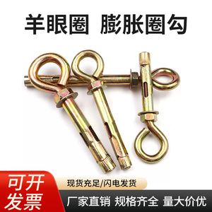 博源彩锌羊眼膨胀圈勾铁膨胀螺丝拉爆带圈内膨胀螺丝膨胀勾羊眼勾