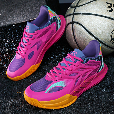 闪击12篮球鞋儿童减震高回弹小码粉色运动鞋学生轻便实战摩擦声大