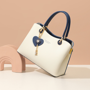 Viney手提包包女式2024新款真皮女包高级感单肩斜挎包大气妈妈包