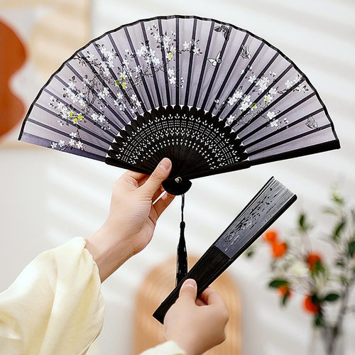 扇子古风折扇中国风汉服旗袍男女舞蹈夏季随身便携折叠流苏小巧扇