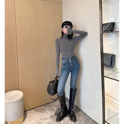小景羊毛修身高领显瘦针织打底衫