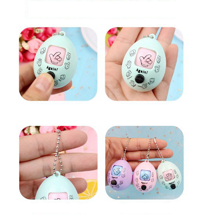 抖音同款猜拳变脸扭蛋钥匙扣挂件互动剪刀石头布创意圣诞玩具礼品