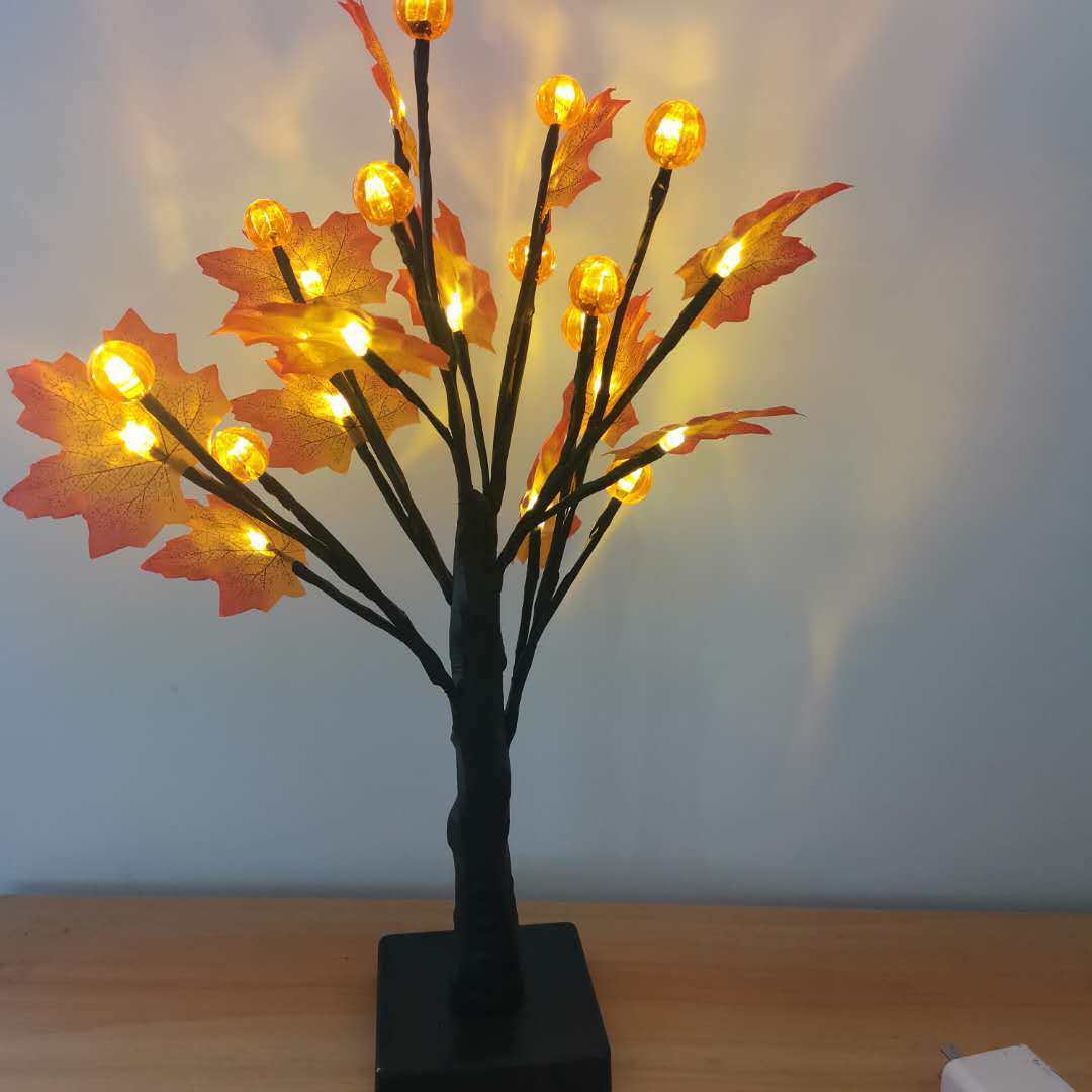 黑桦树发光小树灯led仿真南瓜枫叶树灯圣诞彩灯家居装饰厂家直销