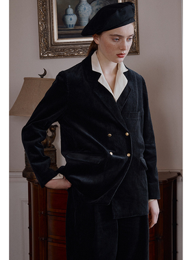 Holypark 19F/W 日产灯芯绒双排扣西装外套