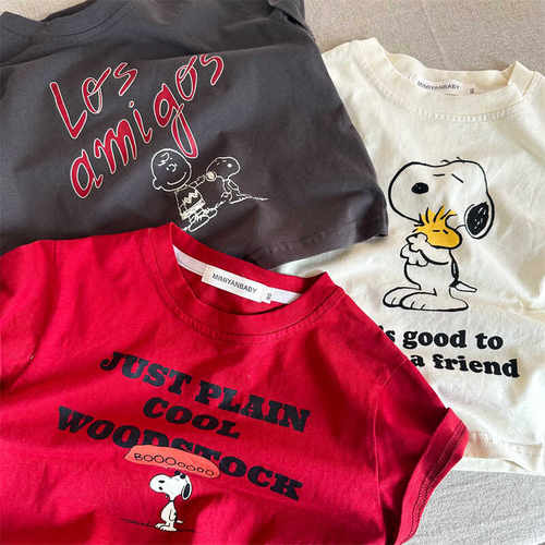 短款夏季短袖儿童体恤上衣